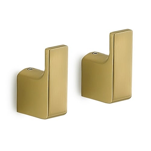 Pair of Bathroom Hooks, Modern, Matte Gold Gedy PI27-88